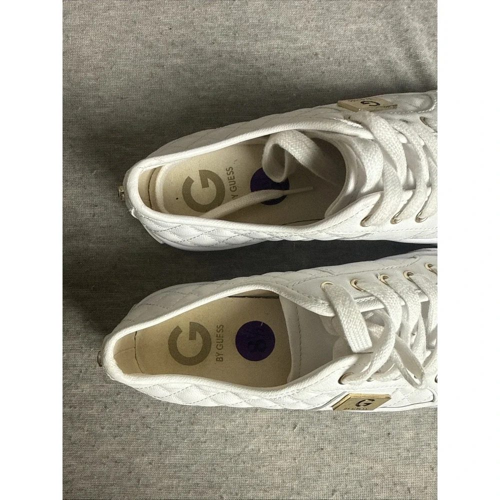 G By Guess GGoadie2-M Womens White Quilted Designer Sneakers Size 8.5M - Picture 8 of 11